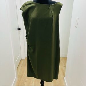 Trina Turk One Shoulder Olive Dress